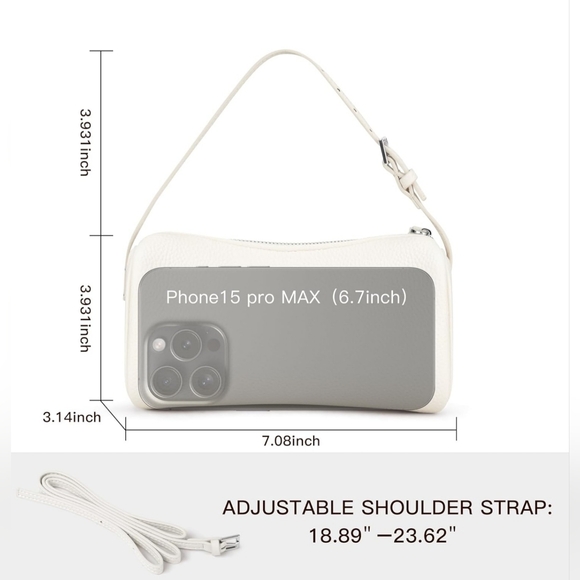 Vegan Leather Shoulder Bag Hobo Style Crossbody Purse - Picture 4 of 4